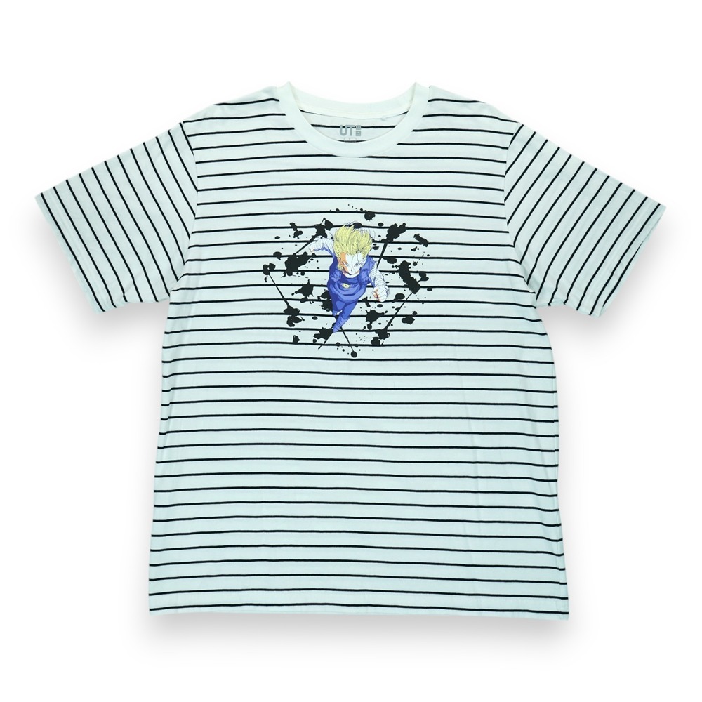 UNIQLO UT Android No 18‎ Dragon Ball Z Graphic T-shirt US Large Striped NWOT